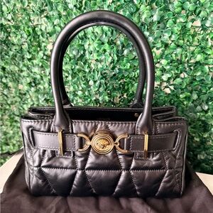 Versace Medusa 95 Small Black Quilted Handbag NWT